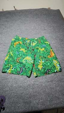 Vintage Jimmy'z All Over Print Reptiles and Lizards Jungle Mesh Lined Swim Short